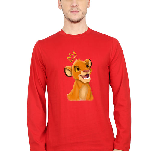Lion King Simba Full Sleeves T-Shirt for Men-Red-Ektarfa.online