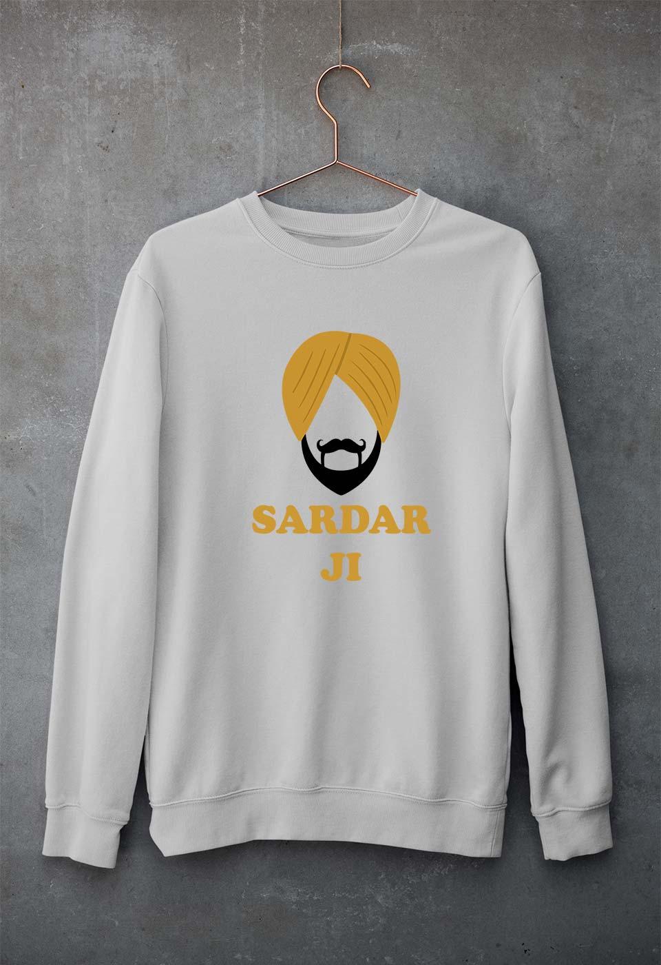 Sardar JI Unisex Sweatshirt for Men/Women-Grey Melange-Ektarfa.online