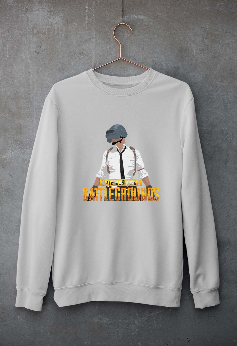 PUBG Player Unknown's Battleground Unisex Sweatshirt for Men/Women-Grey Melange-Ektarfa.online