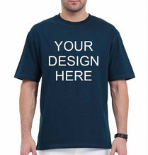 Load image into Gallery viewer, Customized-Custom-Personalized Oversized T-Shirt for MenPetrol Blue-Ektarfa.co.in
