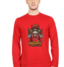Load image into Gallery viewer, Hip Hop Monkey Full Sleeves T-Shirt for Men-Red-Ektarfa.online
