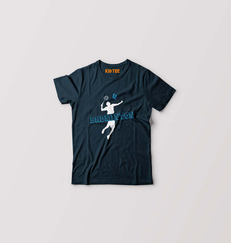 Badminton Kids T-Shirt for Boy/Girl-0-1 Year(20 Inches)-Petrol Blue-Ektarfa.online
