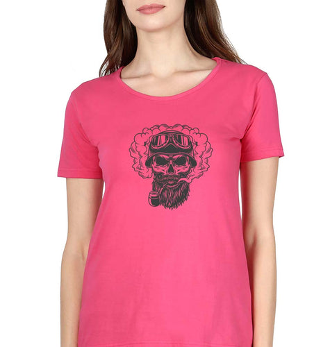 Skull T-Shirt for Women-Pink-Ektarfa.online