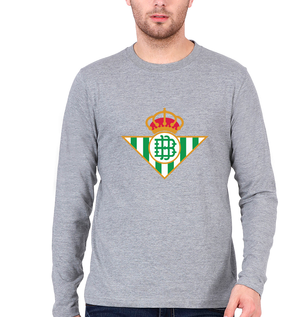 Real-Betis Full Sleeves T-Shirt for Men-Grey Melange-Ektarfa.online