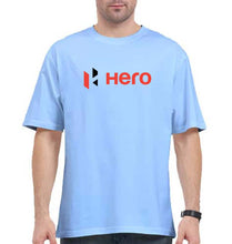 Load image into Gallery viewer, Hero MotoCorp Oversized T-Shirt for Men-Baby Blue-Ektarfa.online
