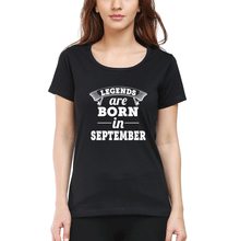 Load image into Gallery viewer, Legends are born in september T-Shirt for Women-Black-Ektarfa.online
