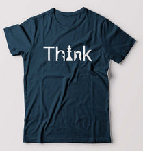 Load image into Gallery viewer, Chess Think T-Shirt for Men-S(38 Inches)-Petrol Blue-Ektarfa.online
