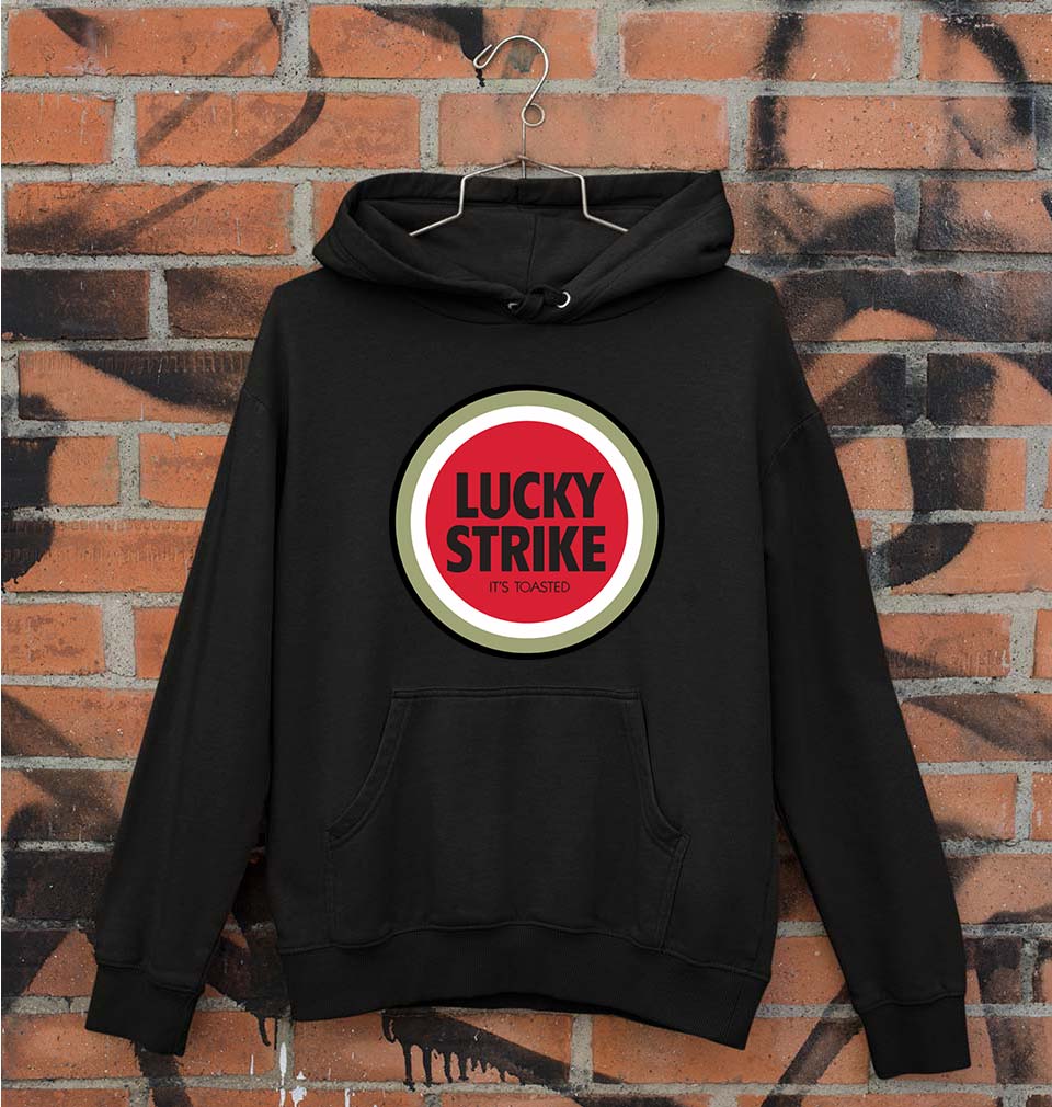 Lucky Strike Unisex Hoodie for Men/Women-S(40 Inches)-Black-Ektarfa.online