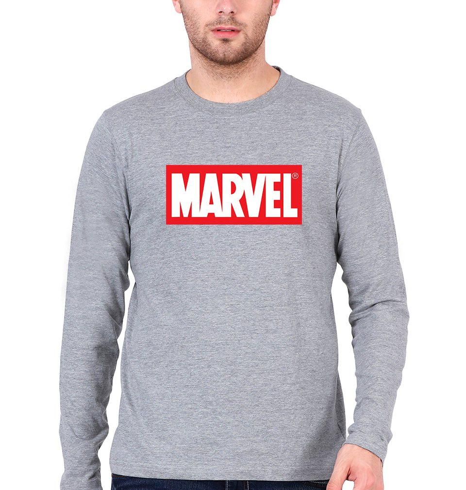 Marvel Full Sleeves T-Shirt for Men-Grey Melange-Ektarfa.online