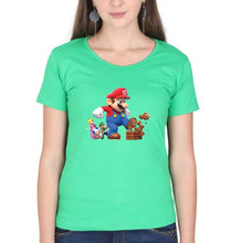 Load image into Gallery viewer, Mario T-Shirt for Women-XS(32 Inches)-flag green-Ektarfa.online
