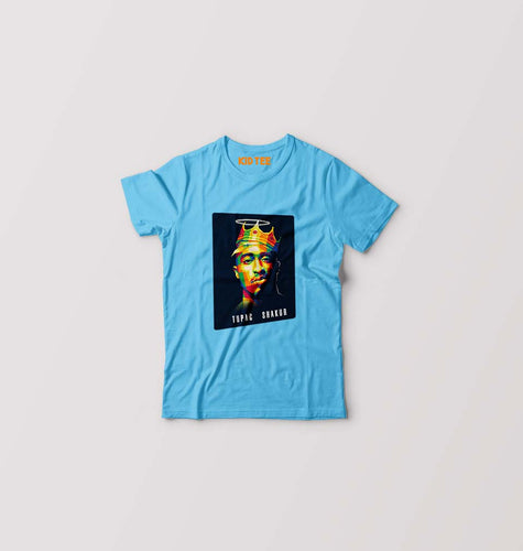 2Pac Tupac Kids T-Shirt for Boy/Girl-Light Blue-Ektarfa.online