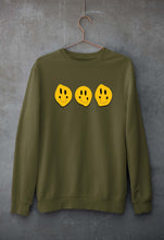 Load image into Gallery viewer, Smiley Unisex Sweatshirt for Men/Women-S(40 Inches)-Olive Green-Ektarfa.online
