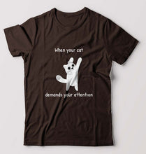 Load image into Gallery viewer, Cat T-Shirt for Men-Coffee Brown-Ektarfa.online

