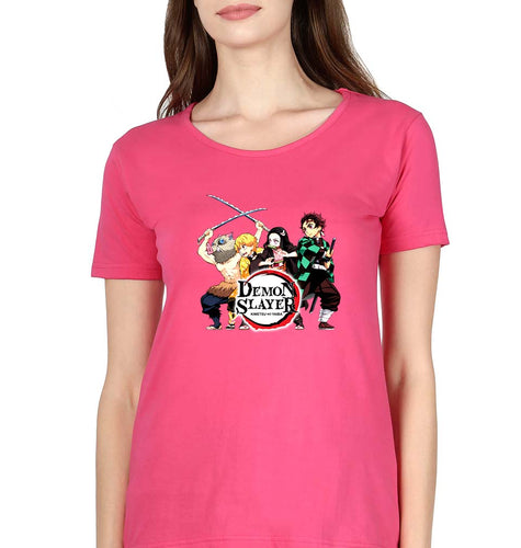 Demon Slayer T-Shirt for Women-Pink-Ektarfa.online