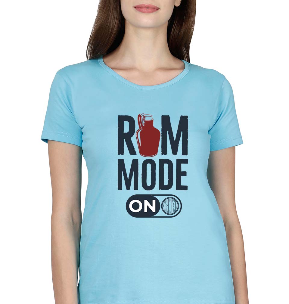 Rum T-Shirt for Women-XS(32 Inches)-SkyBlue-Ektarfa.online