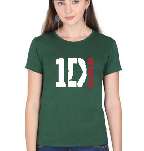 One Direction T-Shirt for Women-XS(32 Inches)-Dark Green-Ektarfa.online