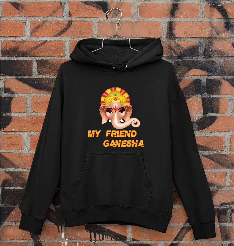 Ganpati JI(Ganesh) Unisex Hoodie for Men/Women-Black-Ektarfa.online