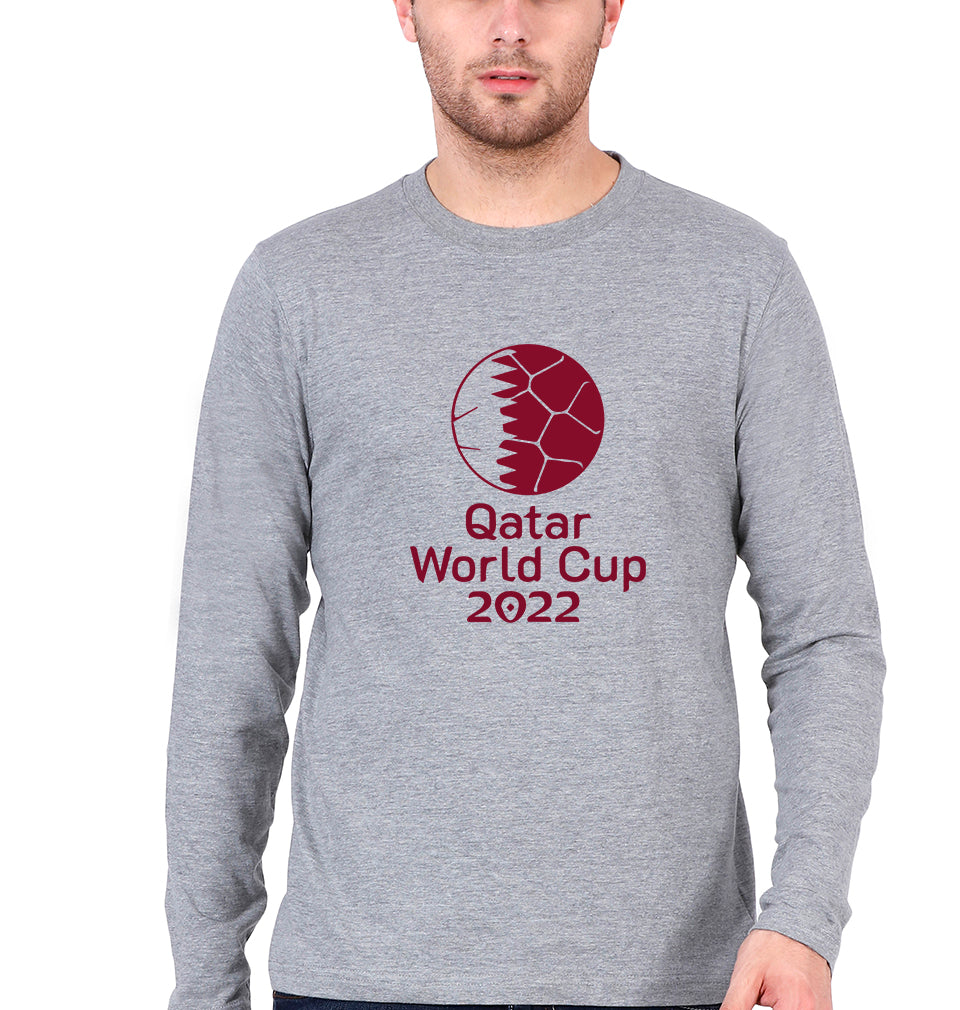 FIFA World Cup Qatar 2022 Full Sleeves T-Shirt for Men-Grey Melange-Ektarfa.online