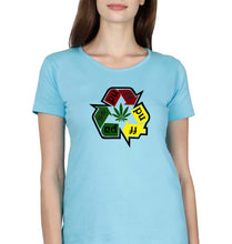 Load image into Gallery viewer, Weed T-Shirt for Women-XS(32 Inches)-Light Blue-Ektarfa.online
