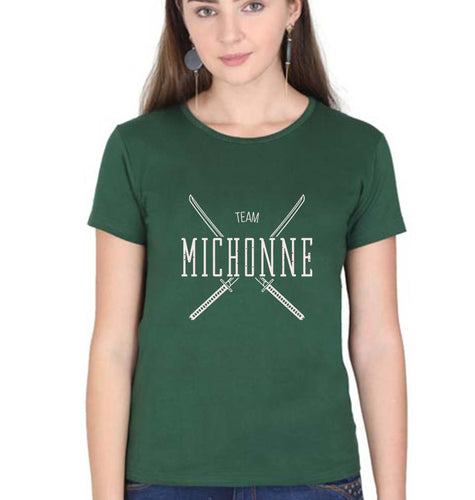 Team Michonne T-Shirt for Women-Dark Green-Ektarfa.online