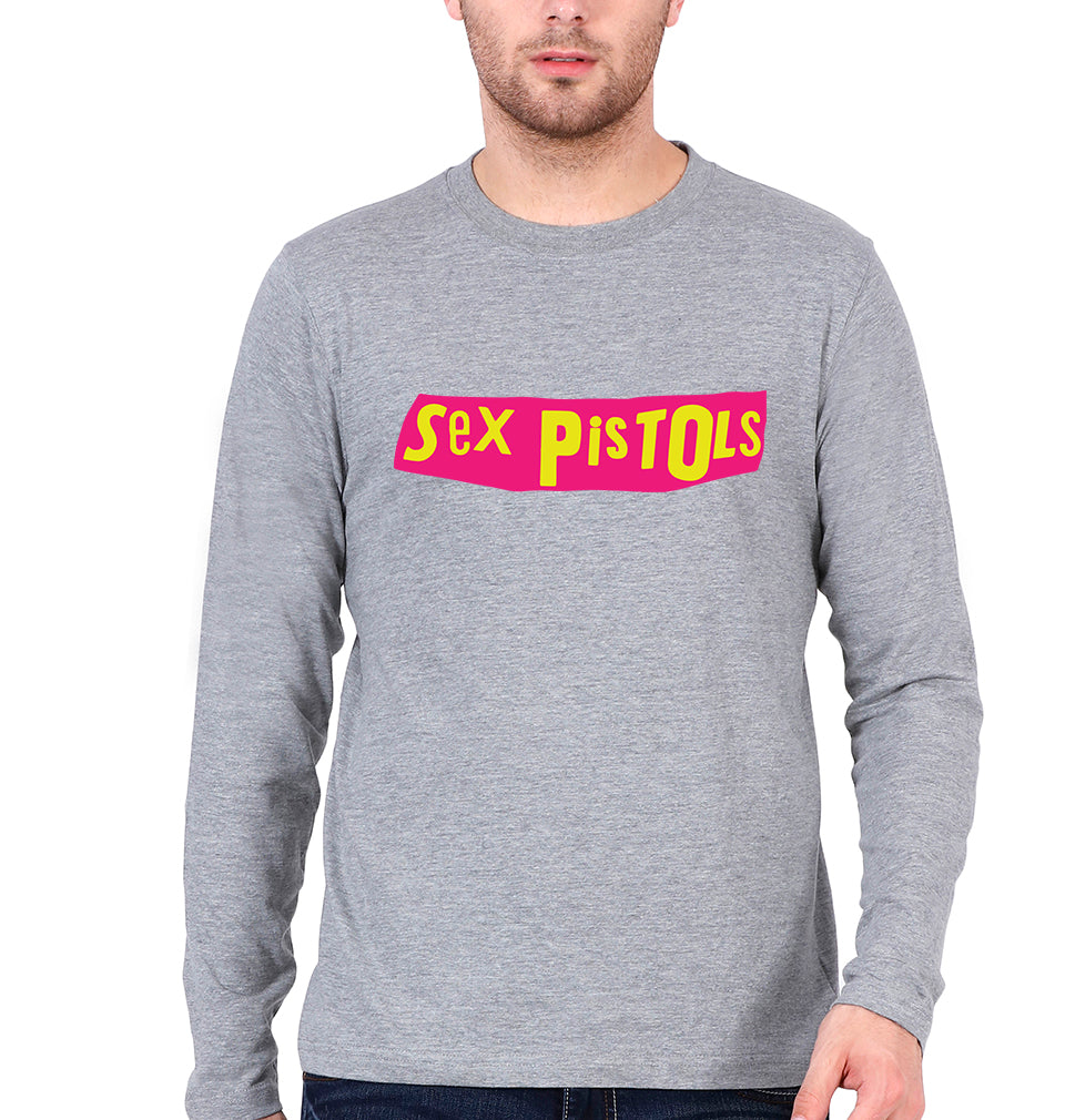 Sex Pistols Full Sleeves T-Shirt for Men-Grey Melange-Ektarfa.online