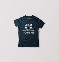 Load image into Gallery viewer, Life Football Kids T-Shirt for Boy/Girl-0-1 Year(20 Inches)-Petrol Blue-Ektarfa.online
