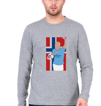Load image into Gallery viewer, Erling Haaland Full Sleeves T-Shirt for Men-Grey Melange-Ektarfa.online
