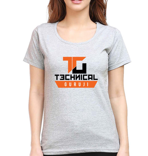 Technical Guruji(Gaurav Chaudhary) T-Shirt for Women-Grey Melange-Ektarfa.online