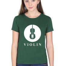 Load image into Gallery viewer, Violin T-Shirt for Women-Dark Green-Ektarfa.online
