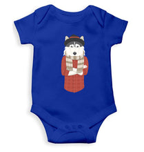 Load image into Gallery viewer, Hipster Wolf Kids Romper For Baby Boy/Girl-0-5 Months(18 Inches)-Royal Blue-Ektarfa.online
