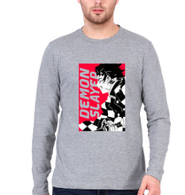 Load image into Gallery viewer, Demon Slayer Full Sleeves T-Shirt for Men-Grey Melange-Ektarfa.online

