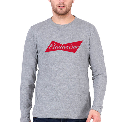 Budweiser Full Sleeves T-Shirt for Men-Grey Melange-Ektarfa.online