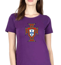 Load image into Gallery viewer, Portugal Football T-Shirt for Women-XS(32 Inches)-Purple-Ektarfa.online
