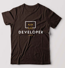 Load image into Gallery viewer, Developer T-Shirt for Men-Coffee Brown-Ektarfa.online
