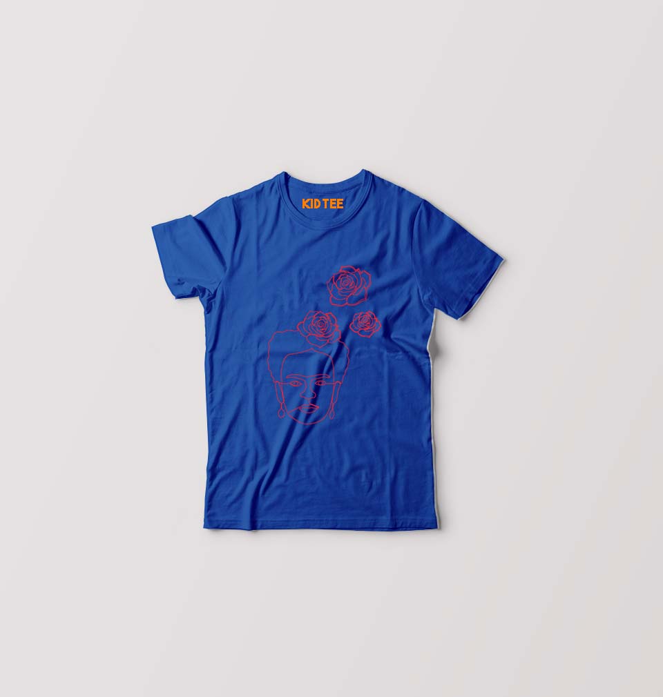 Frida Kahlo Kids T-Shirt for Boy/Girl-Royal Blue-Ektarfa.online