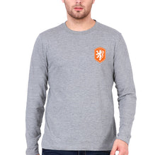 Load image into Gallery viewer, Netherlands Football Full Sleeves T-Shirt for Men-S(38 Inches)-Grey Melange-Ektarfa.online

