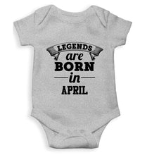 Load image into Gallery viewer, Legends are Born in April Kids Romper For Baby Boy/Girl-0-5 Months(18 Inches)-Grey-Ektarfa.online
