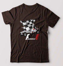 Load image into Gallery viewer, Formula 1(F1) T-Shirt for Men-S(38 Inches)-Coffee Brown-Ektarfa.online

