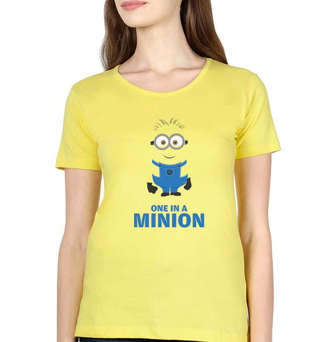 Minion T-Shirt for Women-XS(32 Inches)-Yellow-Ektarfa.online