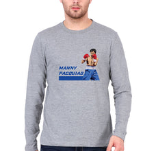 Load image into Gallery viewer, Manny Pacquiao Full Sleeves T-Shirt for Men-S(38 Inches)-Grey Melange-Ektarfa.online
