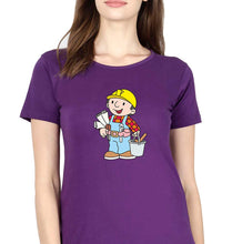 Load image into Gallery viewer, Bob the Builder T-Shirt for Women-XS(32 Inches)-Purple-Ektarfa.online
