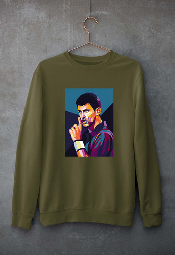 Novak Djokovic Tennis Unisex Sweatshirt for Men/Women-Olive Green-Ektarfa.online