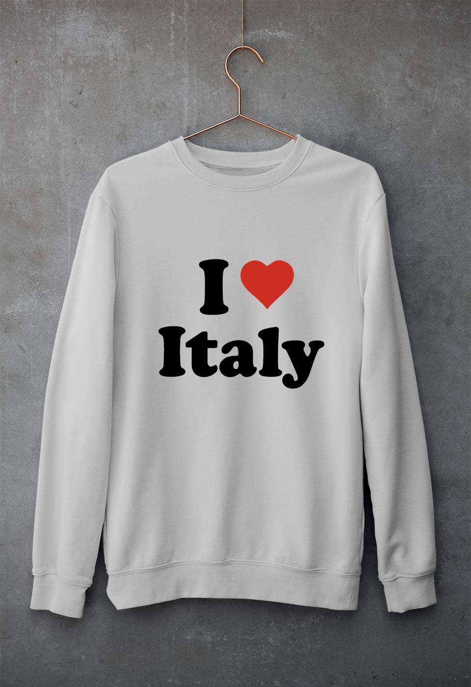 I Love Italy Unisex Sweatshirt for Men/Women-Grey Melange-Ektarfa.online