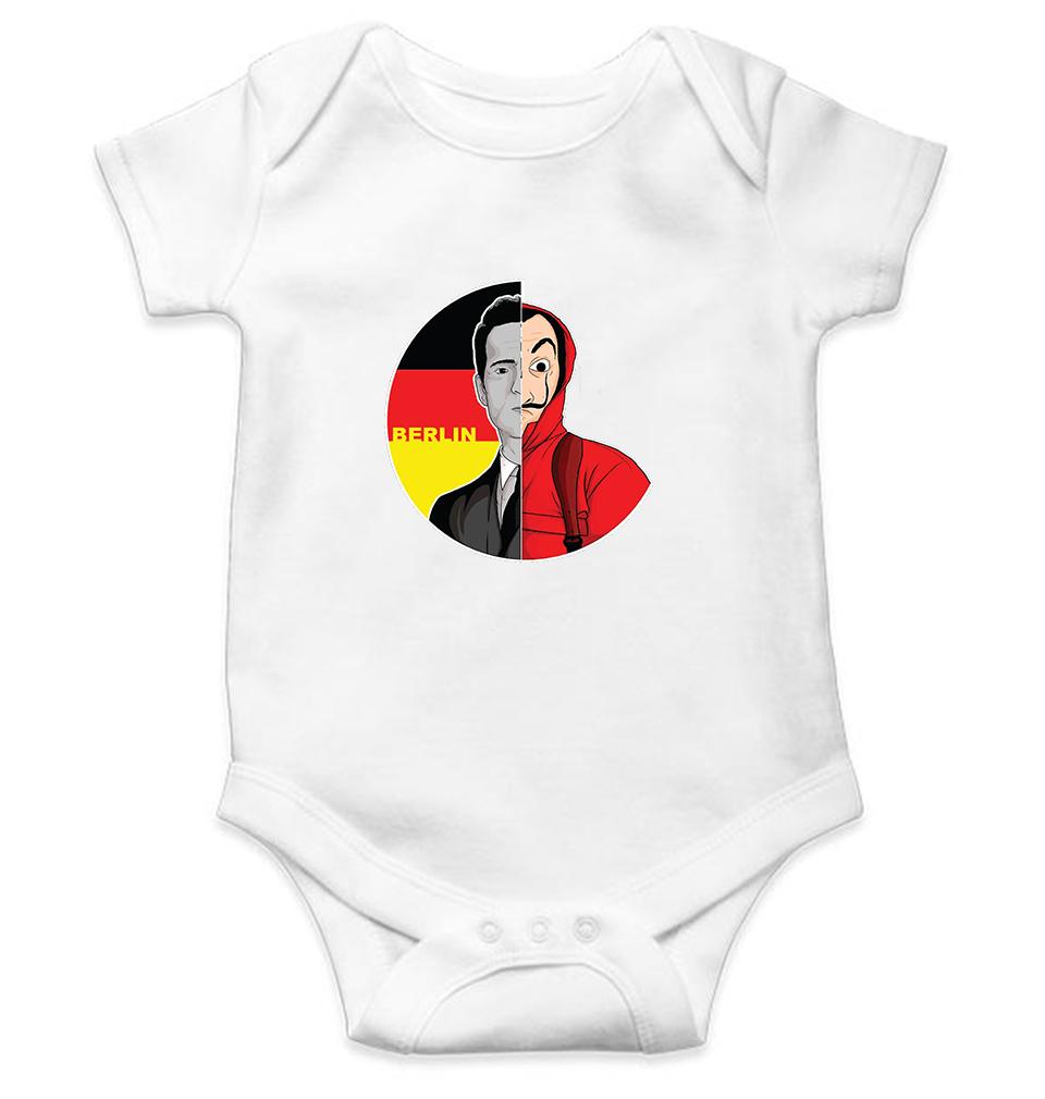 Money Heist Berlin Kids Romper For Baby Boy/Girl-0-5 Months(18 Inches)-White-Ektarfa.online