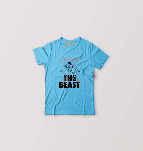 Gym Beast Kids T-Shirt for Boy/Girl-0-1 Year(20 Inches)-Light Blue-Ektarfa.online