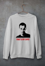 Load image into Gallery viewer, Sheldon Cooper That&#39;s My Spot Unisex Sweatshirt for Men/Women-S(40 Inches)-Grey Melange-Ektarfa.online
