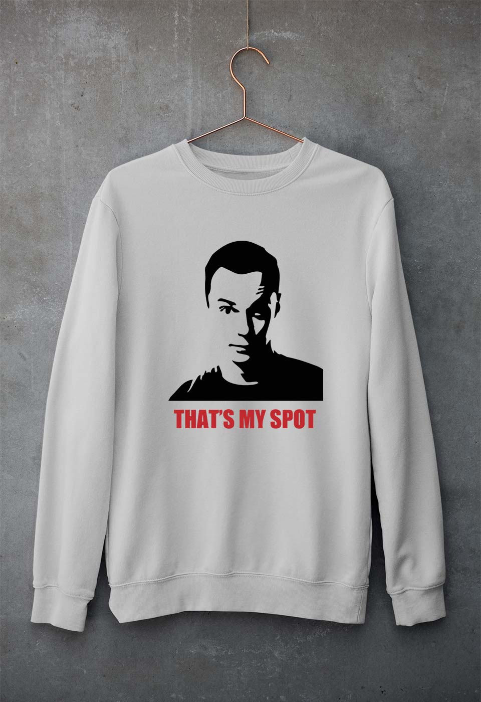 Sheldon Cooper That's My Spot Unisex Sweatshirt for Men/Women-S(40 Inches)-Grey Melange-Ektarfa.online