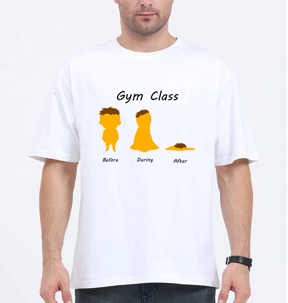 Gym Funny Oversized T-Shirt for Men-White-Ektarfa.online