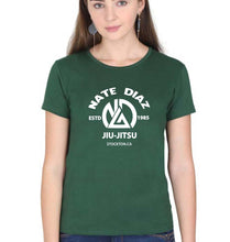 Load image into Gallery viewer, Nate Diaz UFC T-Shirt for Women-XS(32 Inches)-Dark Green-Ektarfa.online
