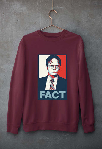Dwight Schrute Fact Unisex Sweatshirt for Men/Women-Maroon-Ektarfa.online